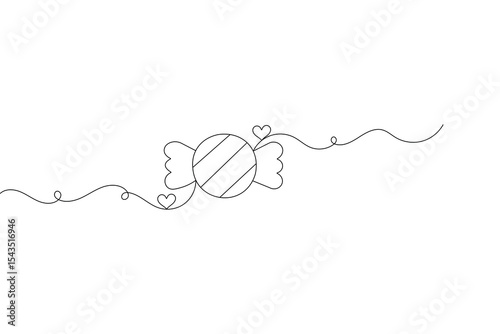 One line candy icon minimalist hand drawn outline vector illustration
