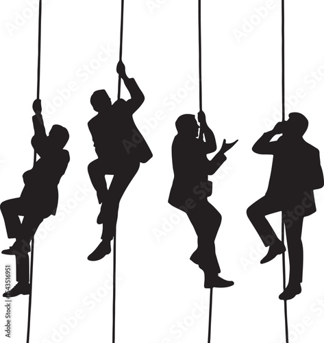 Climber Rappelling Down Cliff Silhouette

Extreme Rappelling Action Vector Scene

Mountain Rappelling Gear Silhouette Design

Rappeller Hanging on Rock Face Vector Art

Vertical Descent Adventure Silh