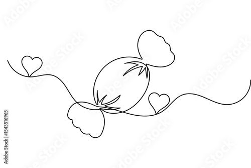 One line candy icon minimalist hand drawn outline vector illustration
