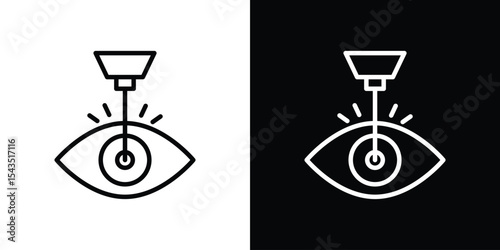 Lasik laser eye surgery icon filled flat sign concept for web design.
