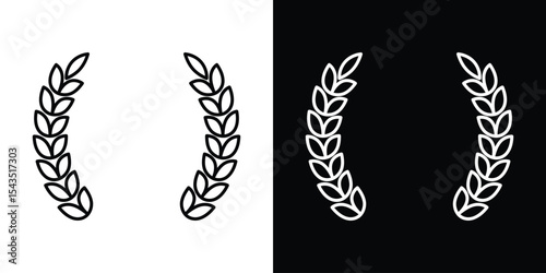 Laurel wreath icon filled flat sign concept for web design.