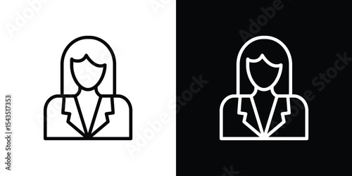 Lawyer icon filled flat sign concept for web design.