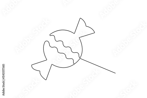 One line candy icon minimalist hand drawn outline vector illustration
