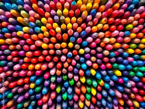 Close-up of a vibrant collection of colored pencils