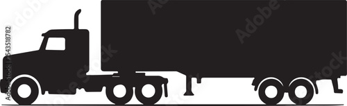 Semi-Truck – Side View (trailer attached)