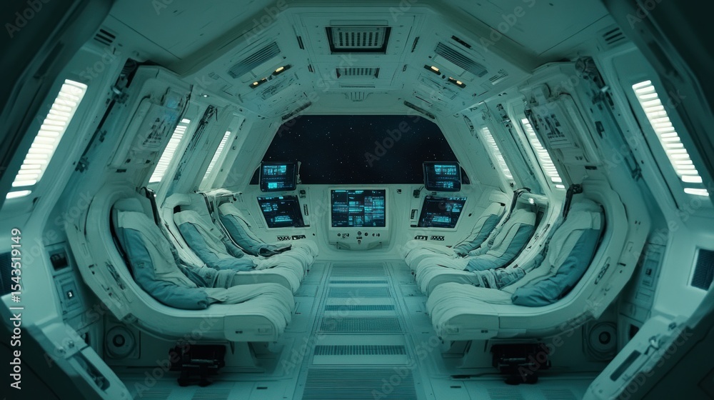 Obraz premium Futuristic spaceship interior