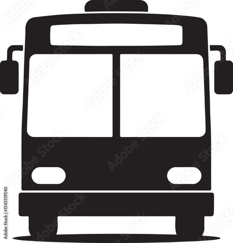 City Bus – Front View (windshield, mirrors)