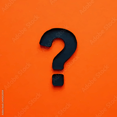 Black Question Mark on Orange Backdrop

