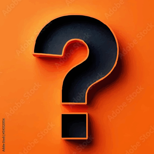 Black Question Mark on Orange Backdrop

