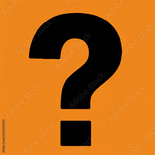 Black Question Mark on Orange Backdrop

