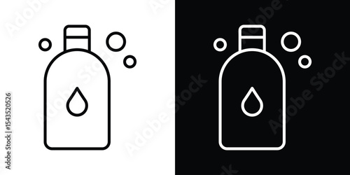 Liquid soap bottle icon filled flat sign concept for web design.