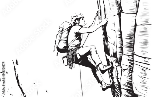 Climber Rappelling Down Cliff Silhouette

Extreme Rappelling Action Vector Scene

Mountain Rappelling Gear Silhouette Design

Rappeller Hanging on Rock Face Vector Art

Vertical Descent Adventure Silh