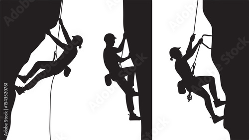 Climber Rappelling Down Cliff Silhouette

Extreme Rappelling Action Vector Scene

Mountain Rappelling Gear Silhouette Design

Rappeller Hanging on Rock Face Vector Art

Vertical Descent Adventure Silh
