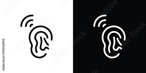 Listening icon collection. line stroke icon. EPS 10