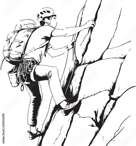 Climber Rappelling Down Cliff Silhouette

Extreme Rappelling Action Vector Scene

Mountain Rappelling Gear Silhouette Design

Rappeller Hanging on Rock Face Vector Art

Vertical Descent Adventure Silh
