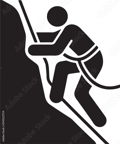 Climber Rappelling Down Cliff Silhouette

Extreme Rappelling Action Vector Scene

Mountain Rappelling Gear Silhouette Design

Rappeller Hanging on Rock Face Vector Art

Vertical Descent Adventure Silh