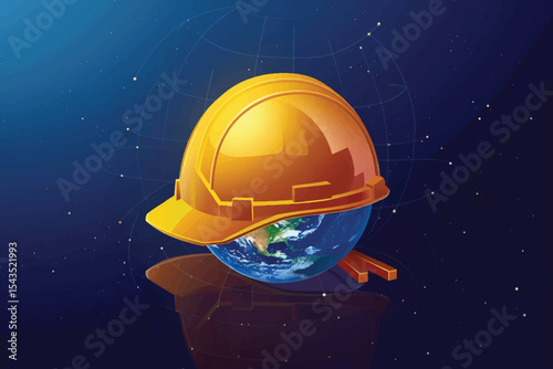 Happy Labour Day concept. 1st May- International labor day concept. Labor safety and right at Workplace. World Day for Safety and Health at Work concept. Safety first for worker.