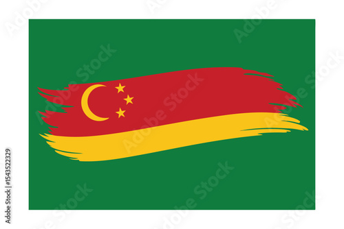 Brushstroke Flag of Turkmenistan
