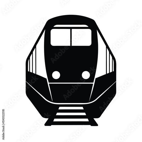 High speed train rail silhouette vector illustration
