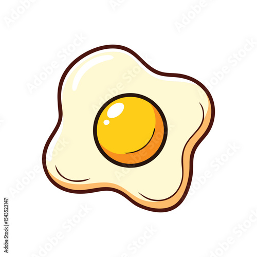 "Cartoon Fried Egg - Simple and Delicious Breakfast Food"