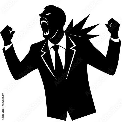 Boss shouting silhouette