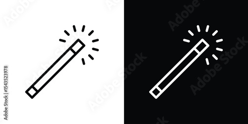Magic wand icon filled flat sign concept for web design.