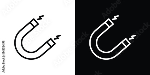 Magnet icon filled flat sign concept for web design.