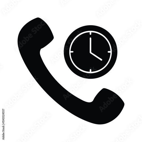 Time to call silhouette vector illustration