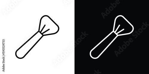 Makeup brush icon filled flat sign concept for web design.