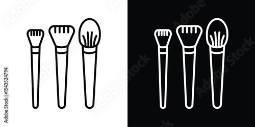 Makeup brush icon filled flat sign concept for web design.