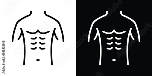 Male torso icon filled flat sign concept for web design.