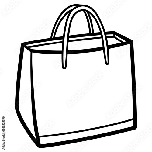 Black Shopping Bag Icon on White