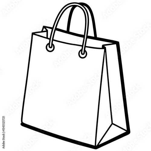 Black Shopping Bag Icon on White