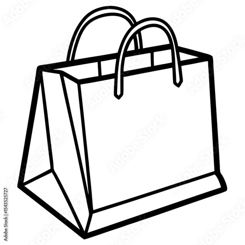 Black Shopping Bag Icon on White