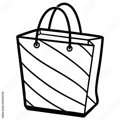 Black Shopping Bag Icon on White