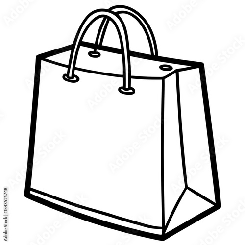 Black Shopping Bag Icon on White