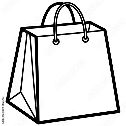 Black Shopping Bag Icon on White