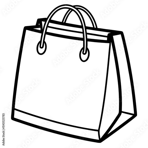 Black Shopping Bag Icon on White