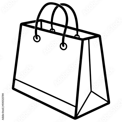 Black Shopping Bag Icon on White