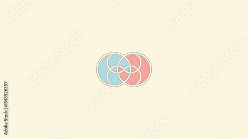 Heart Link Overlapping Pastel Emblem
