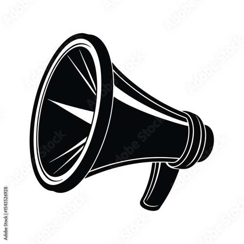 Megaphone speaker announcement silhouette vector illustration