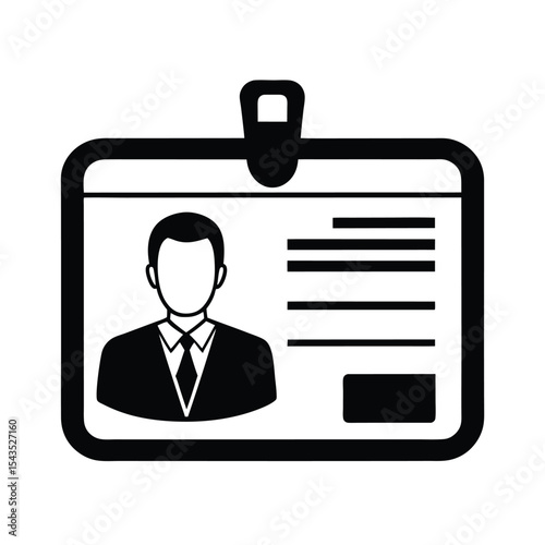 Employee id card silhouette vector illustration