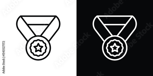 Medal icon filled flat sign concept for web design.