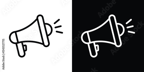 Megaphone icon filled flat sign concept for web design.