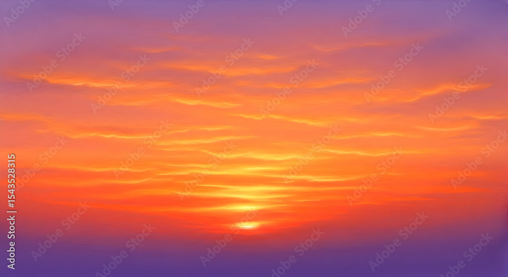 Fototapeta premium Colorful Sunrise with Orange Sun and Pink Sky