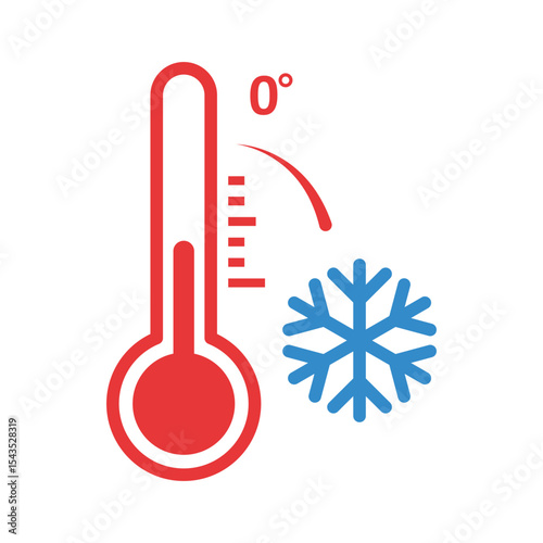 Cold Temperature Snowflake Icon Vector Freezing Weather Climate Symbol
