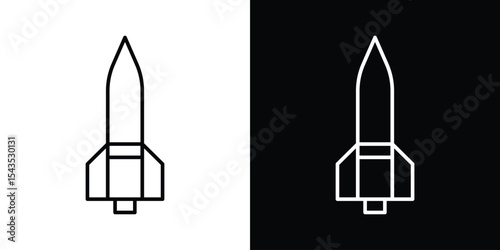 Missile icon filled flat sign concept for web design.