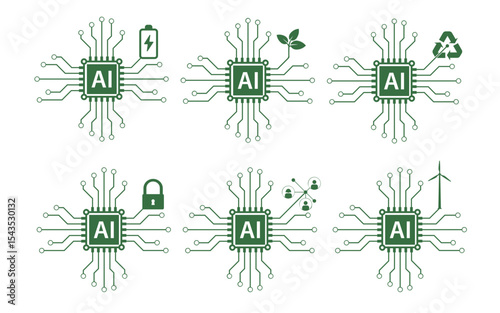 Artificial intelligence green technology concept