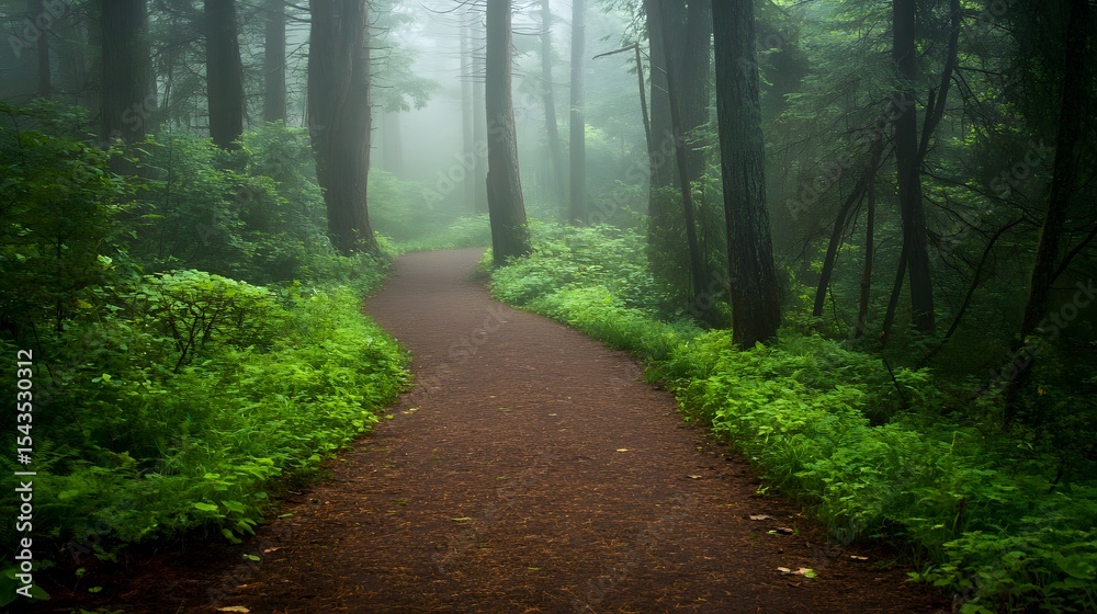 Fototapeta premium Misty Forest Trail.