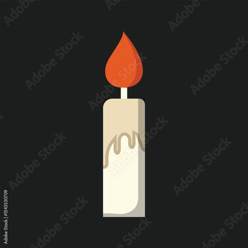 Halloween Spooky Candle Icon, Perfect for Halloween-themed designs, decorations, or spooky illustrations.